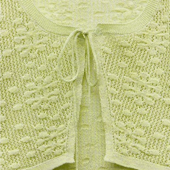 Metallic Thread Crop Knit Cardigan & Knit Bralette - Picture 4 of 9